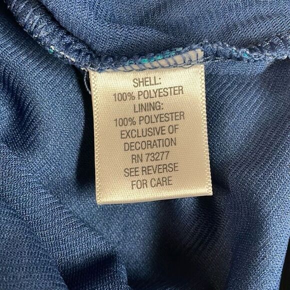 ELLE Womens Faux Wrap Vneck Cap Sleeves Polka Dot Ruched Sides Blouse Sz Small - Picture 6 of 7